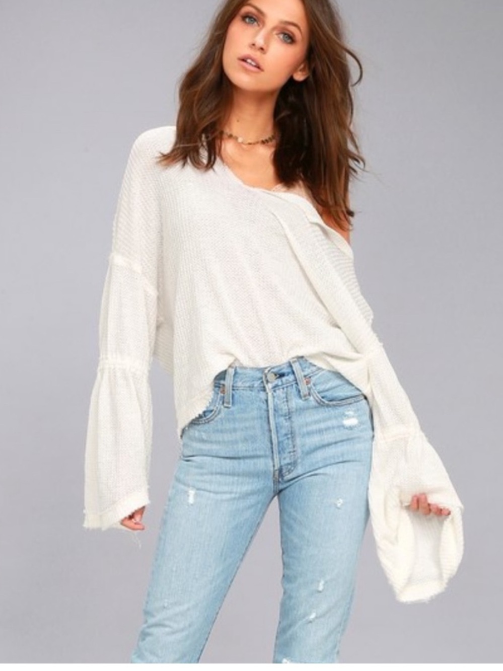 We the Free Dahlia Bell Sleeve Thermal - S